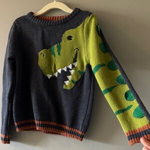 Dinosaur Sweater with Green and Black Pattern